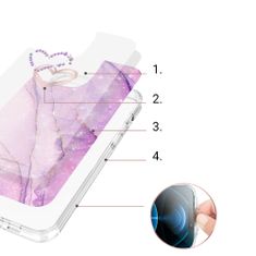 Kingxbar Epoxy Series silikonové pouzdro na iPhone 13 Pro 6.1" purple marble