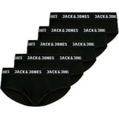 Jack&Jones 5 PACK - pánské slipy JACSOLID 12175102 Black (Velikost M)