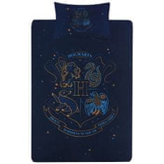 Harry Námořnická modrá HOGWART - Ložní souprava Harry Potter 135 cm x 200 cm, OEKO-TEX