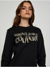Versace Jeans Černá dámská mikina s potiskem Versace Jeans Couture R Logo Glitter M