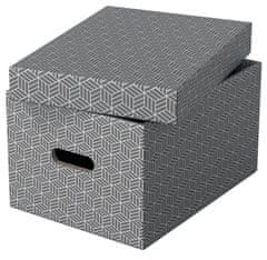Esselte Box úložný Home střední, šedý, sada 3 ks