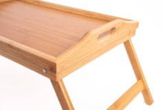 Excellent Houseware Snídaňový stolek, bambusový podnos s nožičkami, 50x30 cm