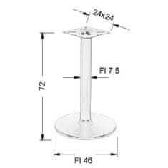 STEMA Kovová stolová podnož pro domácí, restaurační a hotelové použití NY-B006 šedá, výška 72 cm, průměr 46 cm - rám stolu