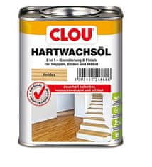 Clou Hartwachs-Öl, olej s tvrdým voskem, na nábytek, schody, práhy a podlahy, na stoly a parapety, na hračky, na rukojeti nářadí i obnovovací nátěry olejovaného dřeva 750 ml