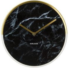 Fisura Nástěnné hodiny 40cm černá vzor mramor Fisura