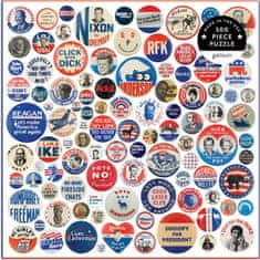 Galison Čtvercové puzzle Americké volební odznáčky 500 dílků