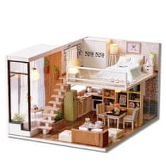 HABARRI Miniatura domečku DIY LED, kreativní sada, První byt