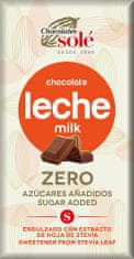 SOLÉ Mléčná čokoláda se stévií bez cukru 100 g