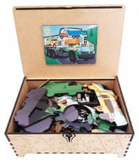 Falixen Dřevěné puzzle Nákladní auta XL 389 dílků v dárkové krabičce