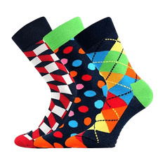 Lonka barevné společenské ponožky Woodoo MIX A, 39-42 (3 páry v balení)
