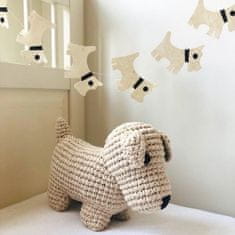 Luna-Leena Kids Odolný velký pes Bobby z bavlny - smetanově bílý 