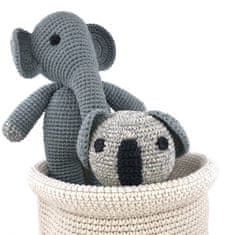 Luna-Leena Kids udržitelný slon Max z organické bavlny - měkká hračka - šedá 