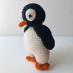 Luna-Leena Kids Odolný tučňák Olivia z organické bavlny - měkká hračka - smetanová s černou 