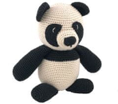 Luna-Leena Kids udržitelný medvěd panda z organické bavlny - měkká hračka - černá a smetanová 
