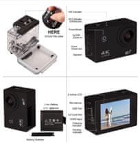 INTEREST Sportovní kamera outdoor Wifi SJ9000 s vodotěsným obalem.