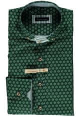 Orbis textil Orbis košile zelená s kulatým vzorem a límečkem 3934/57 dlouhý rukáv Varianta: 41/42