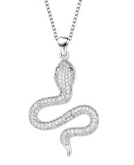 luxusní stříbrný rhodiovaný náhrdelník Třpytivý had HA-YJDZ132