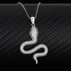 luxusní stříbrný rhodiovaný náhrdelník Třpytivý had HA-YJDZ132
