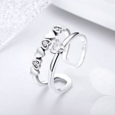 Royal Fashion prsten Pole srdcí SCR429 Velikost: Univerzální 52-60 mm