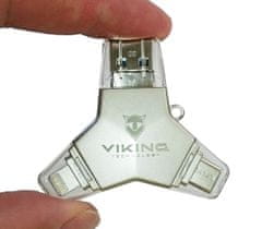 Viking USB FLASH DISK 3.0 4v1 64GB, S KONCOVKOU APPLE LIGHTNING, USB-C, MICRO USB, USB3.0, černá