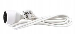 Plast Rol Jednoduchý uzemněný prodlužovací kabel ,1 zásuvka ,5 m, bílý