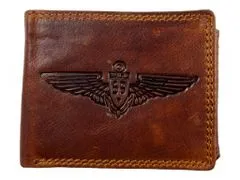 Dailyclothing Celokožená peněženka s křídly - hnědá 2784
