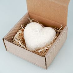 Přírodní vonná svíčka palmová - AROMKA - Valentýnské srdce květinkové v krabičce Barevný: Bílá
