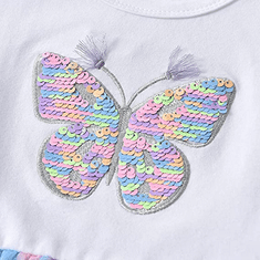 VIKITA Dívčí šaty Jane barevné velký motýl 4
