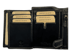 Dailyclothing Celokožená peněženka s jelenem - černá 5279