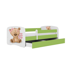 Kocot kids Dětská postel Babydreams medvídek s motýlky zelená, varianta 80x160, bez šuplíků, bez matrace