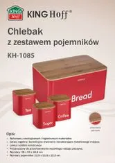 KINGHoff Chlebník, Sada na chléb se 3 nádobami Kh-1085