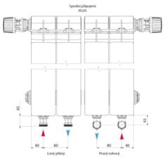Lipovica Hliníkový radiátor ORION - 350 - 12 článků, spodní připojení PLUS, levé, přímé, výkon 1080 Wattů