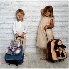 Perletti BE MY FRIEND, Dětský denimový batoh na kolečkách s odnímatelnou hračkou ELEFANTE, 13033