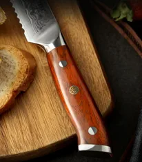 Xinzuo  Nůž na pečivo 9" XINZUO AIČI 67 vrstev damaškové oceli 