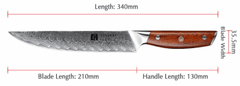 Xinzuo  Kuchyňský nůž 8.5" XINZUO AIČI 67 vrstev damaškové oceli 