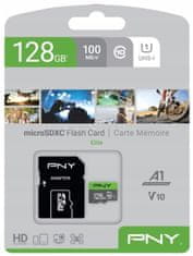 PNY Paměťová karta microSDXC Elite 128 GB + adaptér