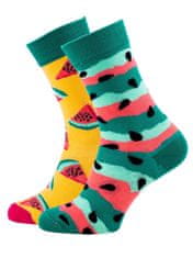 Veselé vzorované ponožky Watermelon Splash zelené vel. 39-42