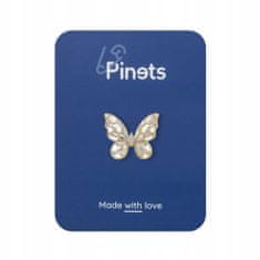 Pinets® Ozdobný špendlík malý motýlek zlacený 14karátovým zlatem