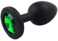 TWIXO Group Silikonový anální kolík se šperkem (tmavě zelený)