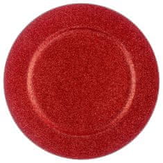 Feeric Lights Dekorativní talíř, červený, třpytivý, O 33 cm
