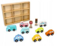 Lelin Sada dřevěných vozidel v krabici