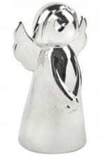 Polnix Vánoční figurka anděla stříbrná 9 cm