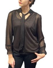 Sophia Perla hnědé síťované tričko s průhlednými rukávy Velikost: 38