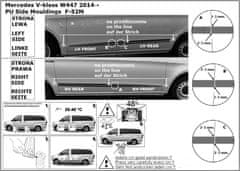 Rider Ochranné boční lišty na dveře, Mercedes V-Klass, W447, 2014- ,