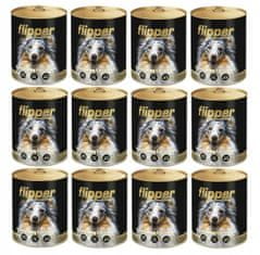 Flipper Flipper konzerva s hovězím a drůbežím masem 12x400 g pro dospělé psy