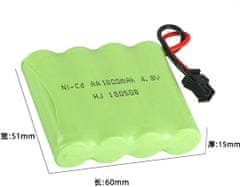 YUNIQUE GREEN-CLEAN 1 kus dobíjecí baterie 4.8V Ni-CD 1800mAh pro dálkové ovládání auta