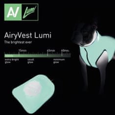 Airyvest Teplá vesta pro psa LUMI svítící ve tmě modro zelená XS22 modrá