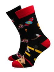 Hesty Socks unisex ponožky Fireman černo-červené 39-42