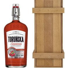 Toruńskie Wódki Brusinková vodka 0,5 l v dřevěném boxu | Toruńska Żurawinowa | 500 ml | 37,5 % alkoholu