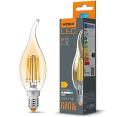 VIDEX LED žárovka E14 C35 6W = 52W 680lm 2200K Teplá bílá